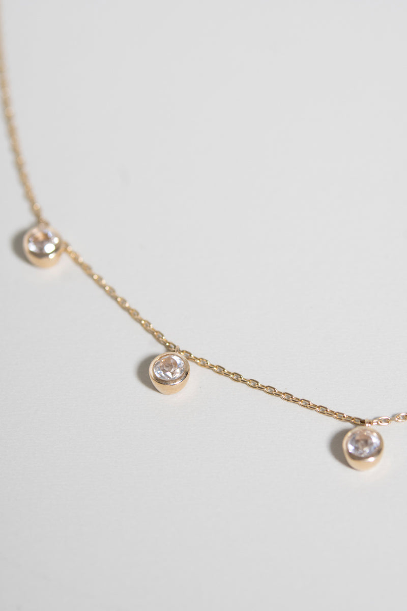 bohem Queen round white topaz necklace ホワイトトパーズネックレス 