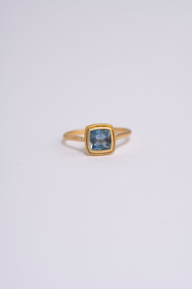 MONAKA jewellery Mill Square Aquamarine Ring アクアマリンリング