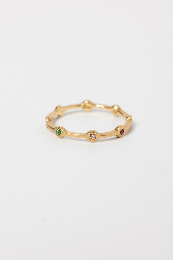 Perche? maru line 4gems Ring Ring/K18