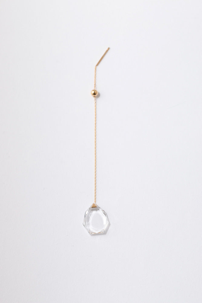 simmon Seta Heptagon quartz chain pierced earring 七角形クォーツ ...