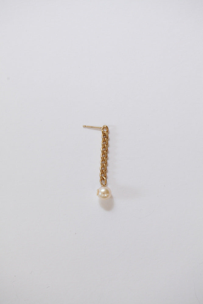 simmon PEARL & CHAIN Pierced Earring