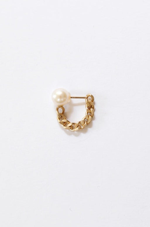 simmon PEARL & CHAIN Pierced Earring