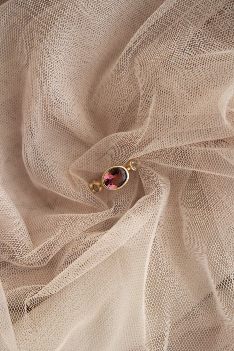 bohem Q collection Pink tourmaline ring /K10