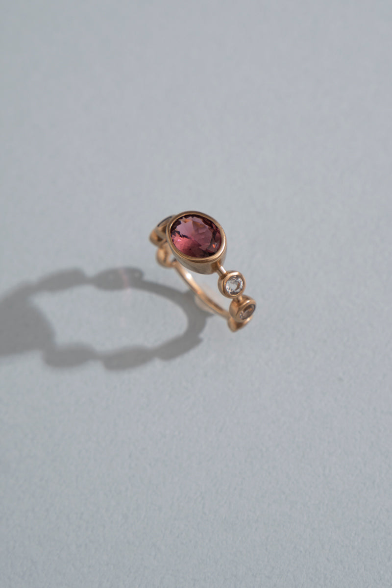 bohem Q collection Pink tourmaline ring /K10