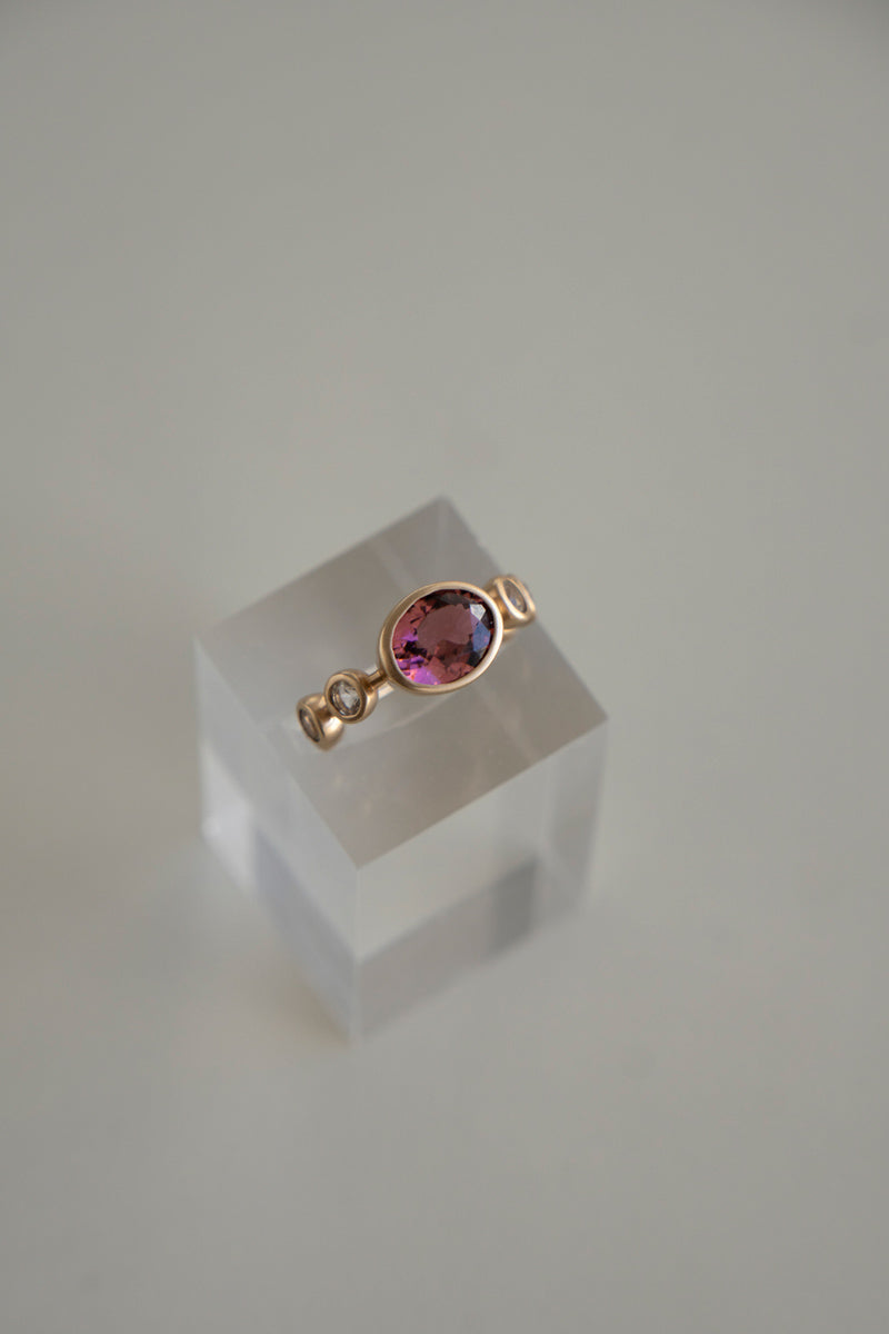 bohem Q collection Pink tourmaline ring /K10