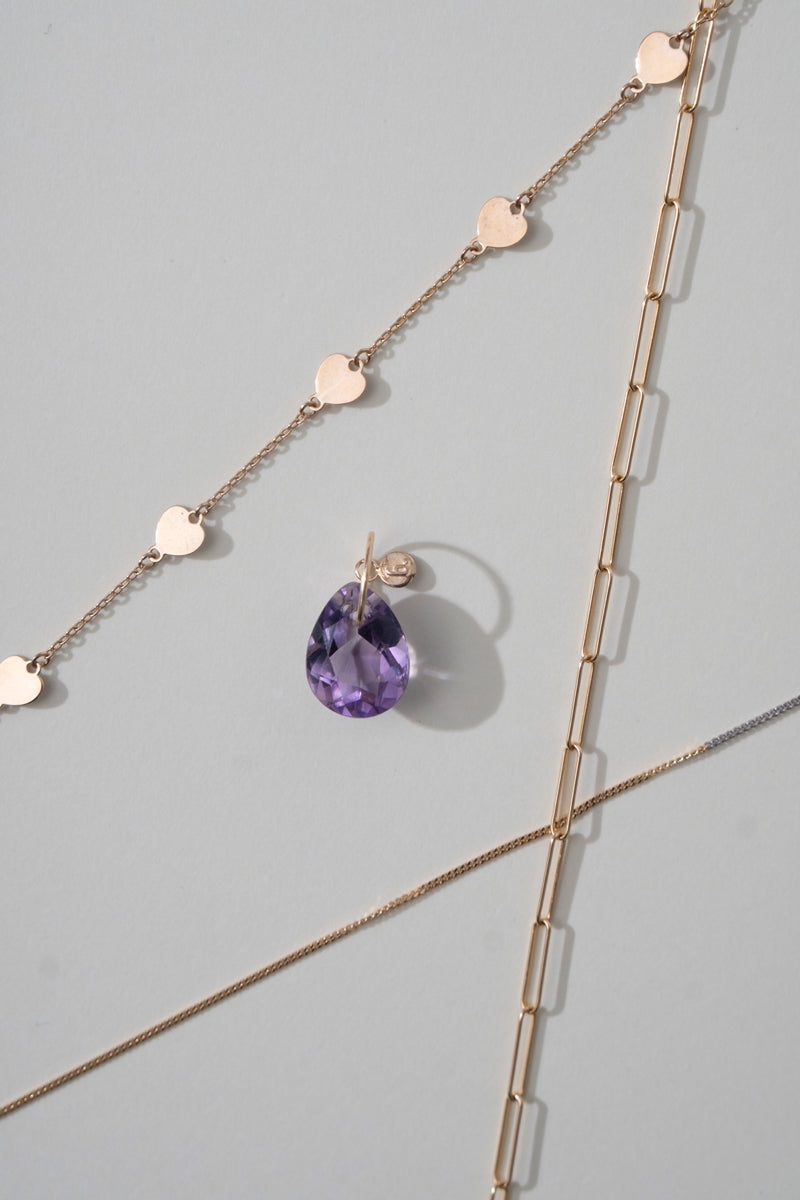 bohem Necklace Charm Top Amethyst /K10