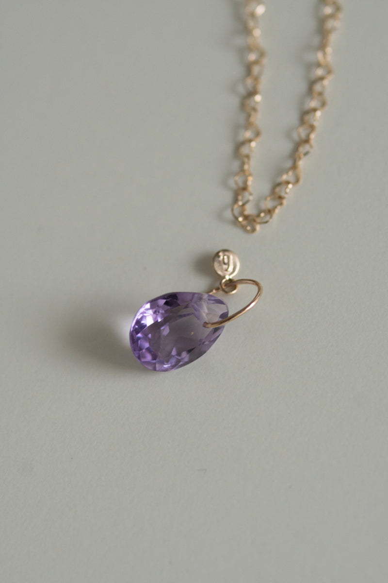 bohem Necklace Charm Top Amethyst /K10