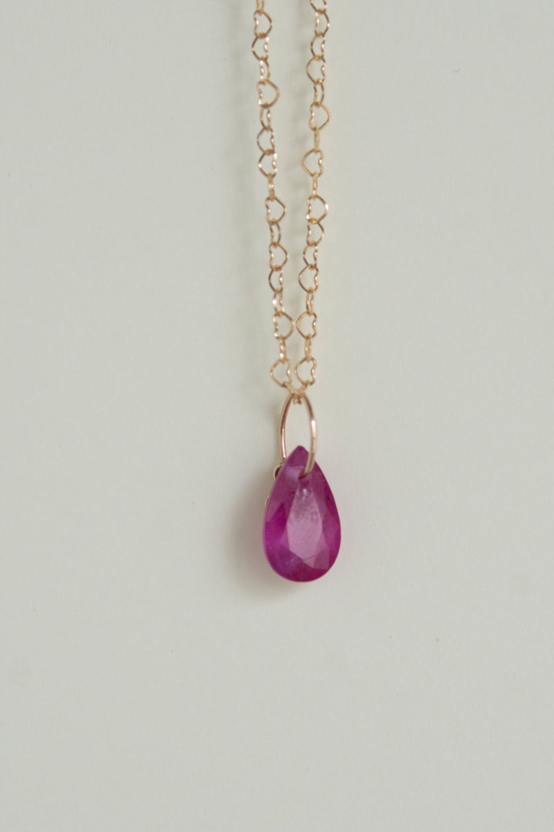 bohem Necklace Charm Top Ruby /K10