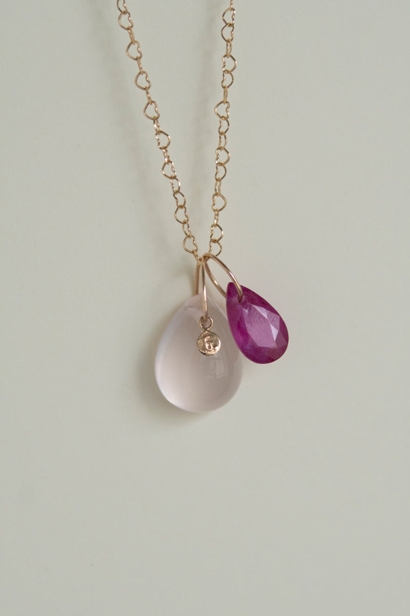 bohem Necklace Charm Top Ruby /K10