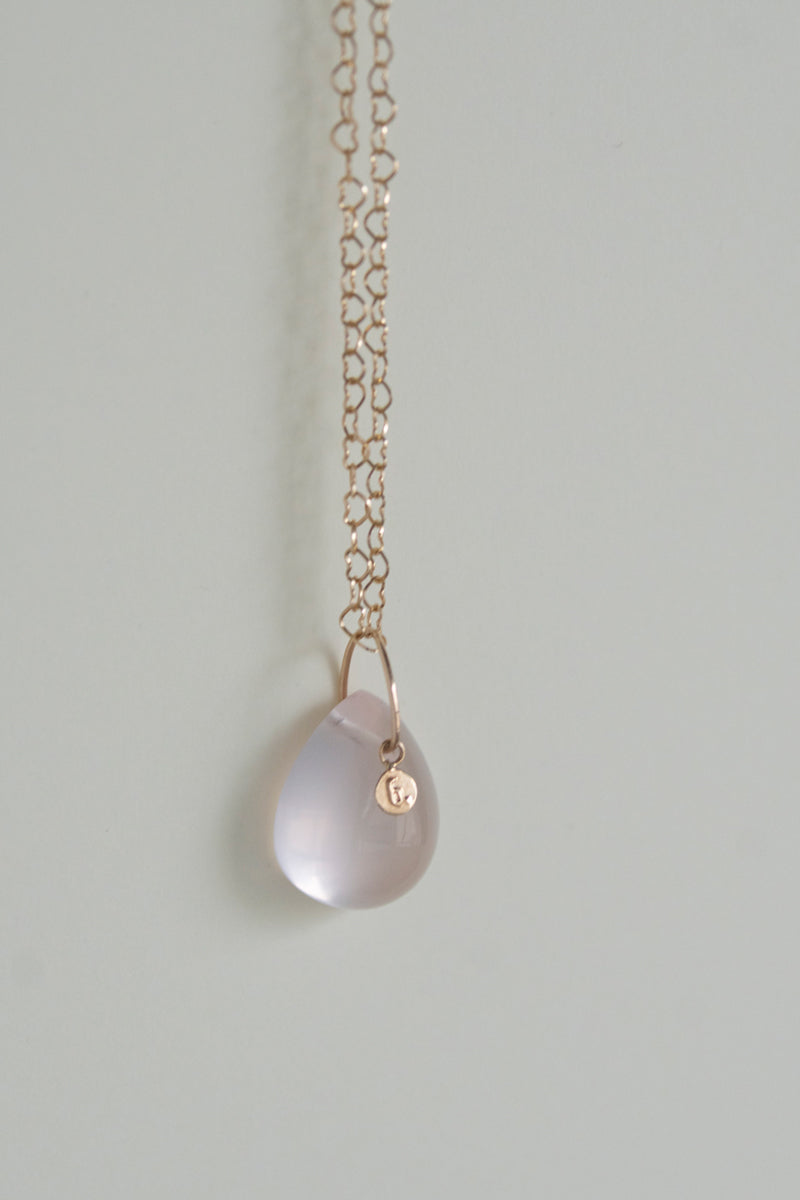 bohem Necklace Charm Top Star Rose Quartz /K10