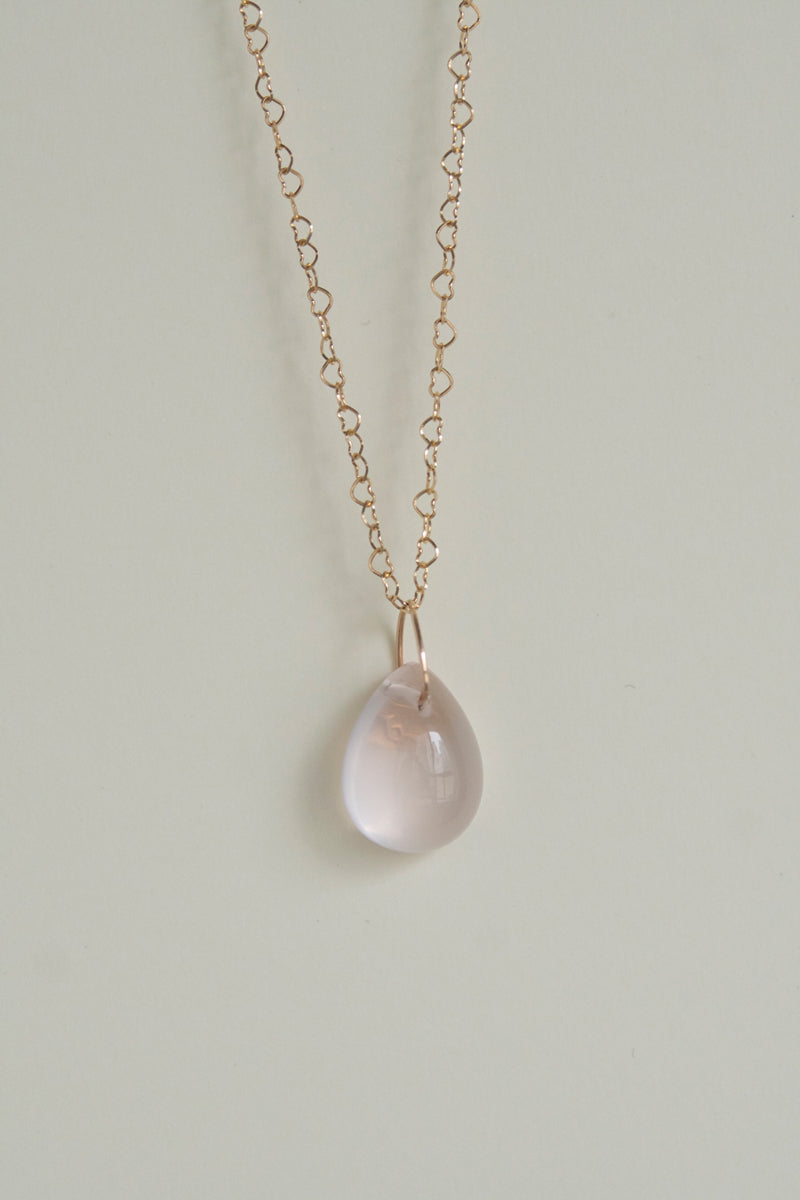 bohem Necklace Charm Top Star Rose Quartz /K10