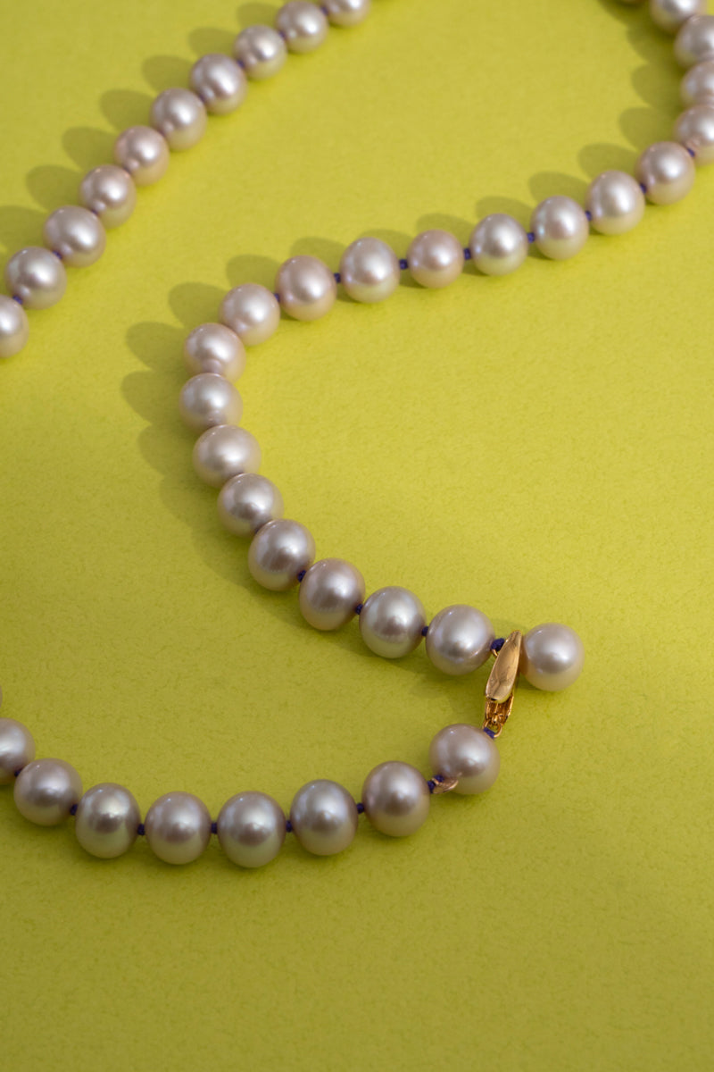 bohem Fresh Pearl Short Necklace Purple