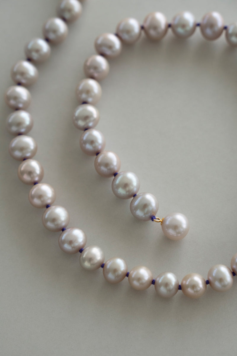 bohem Fresh Pearl Short Necklace Purple