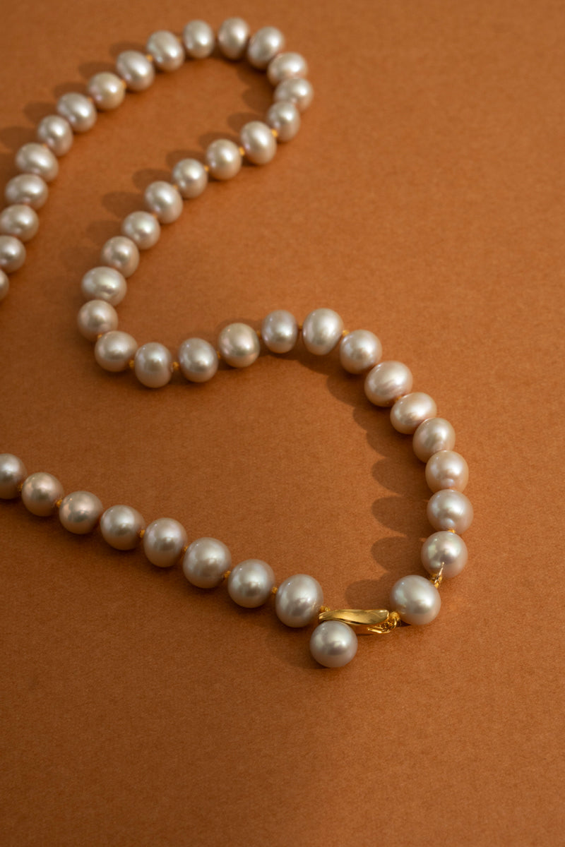 bohem Fresh Pearl Short Necklace Yellow