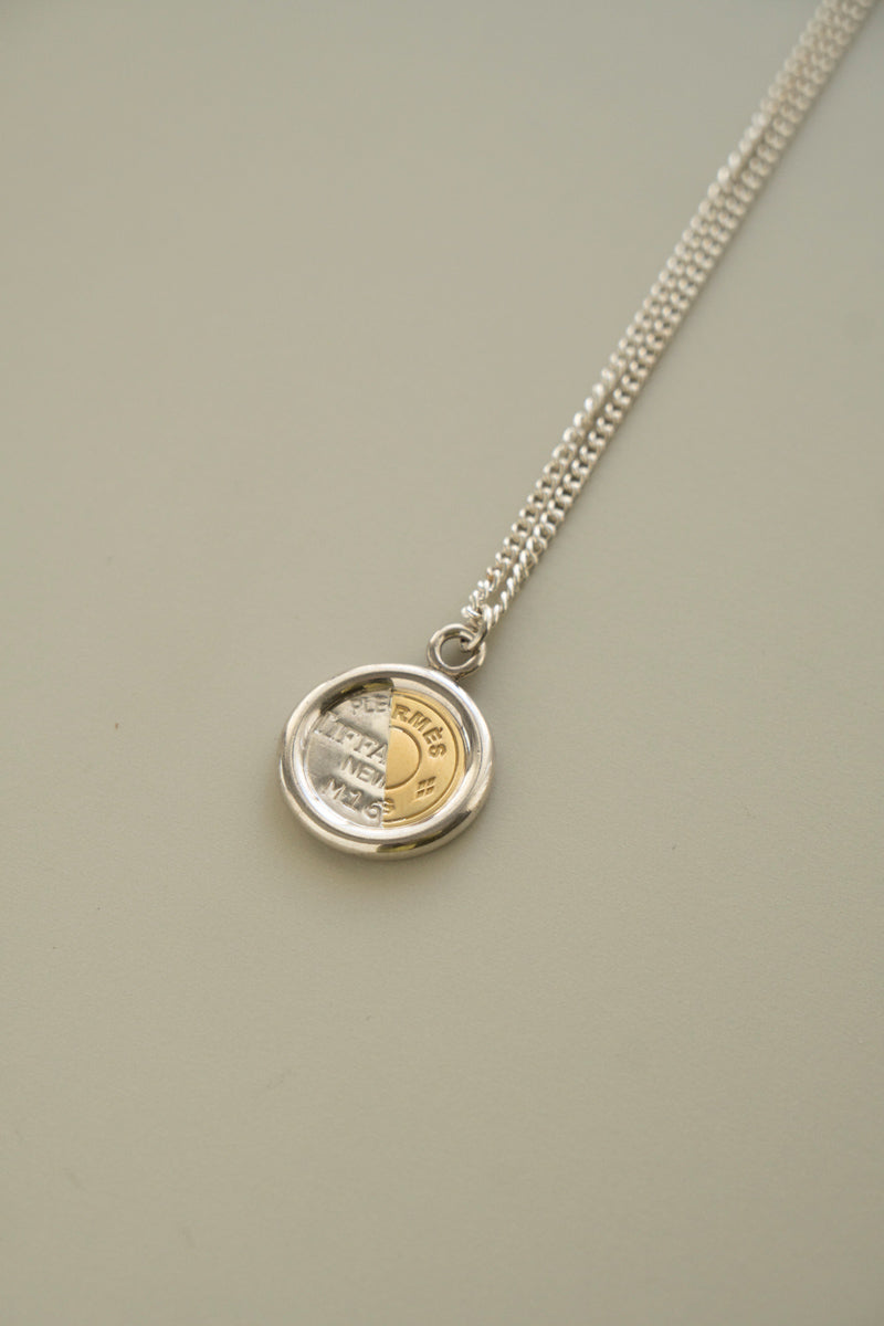 POLYTERON Coin necklace 395 /Silver&amp;K18