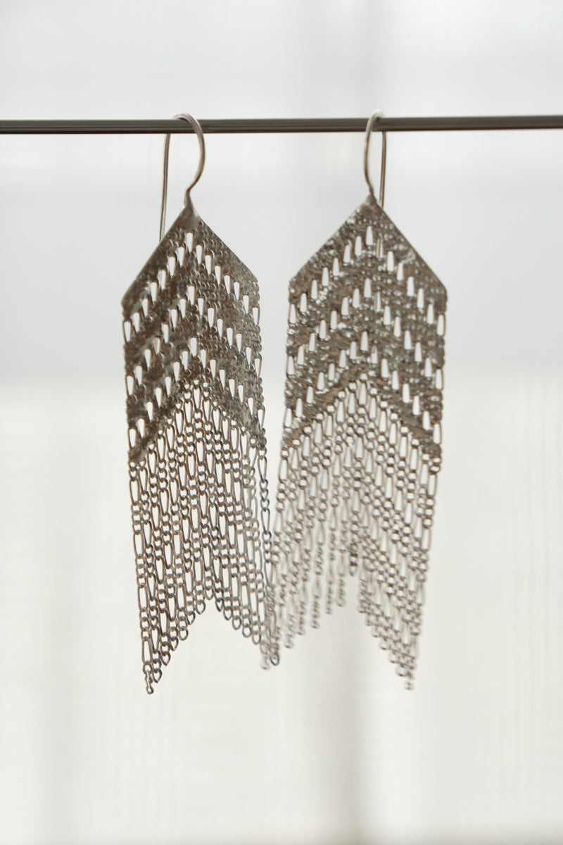 Hannah Keefe SHIELD Pierced Earrings /Silver