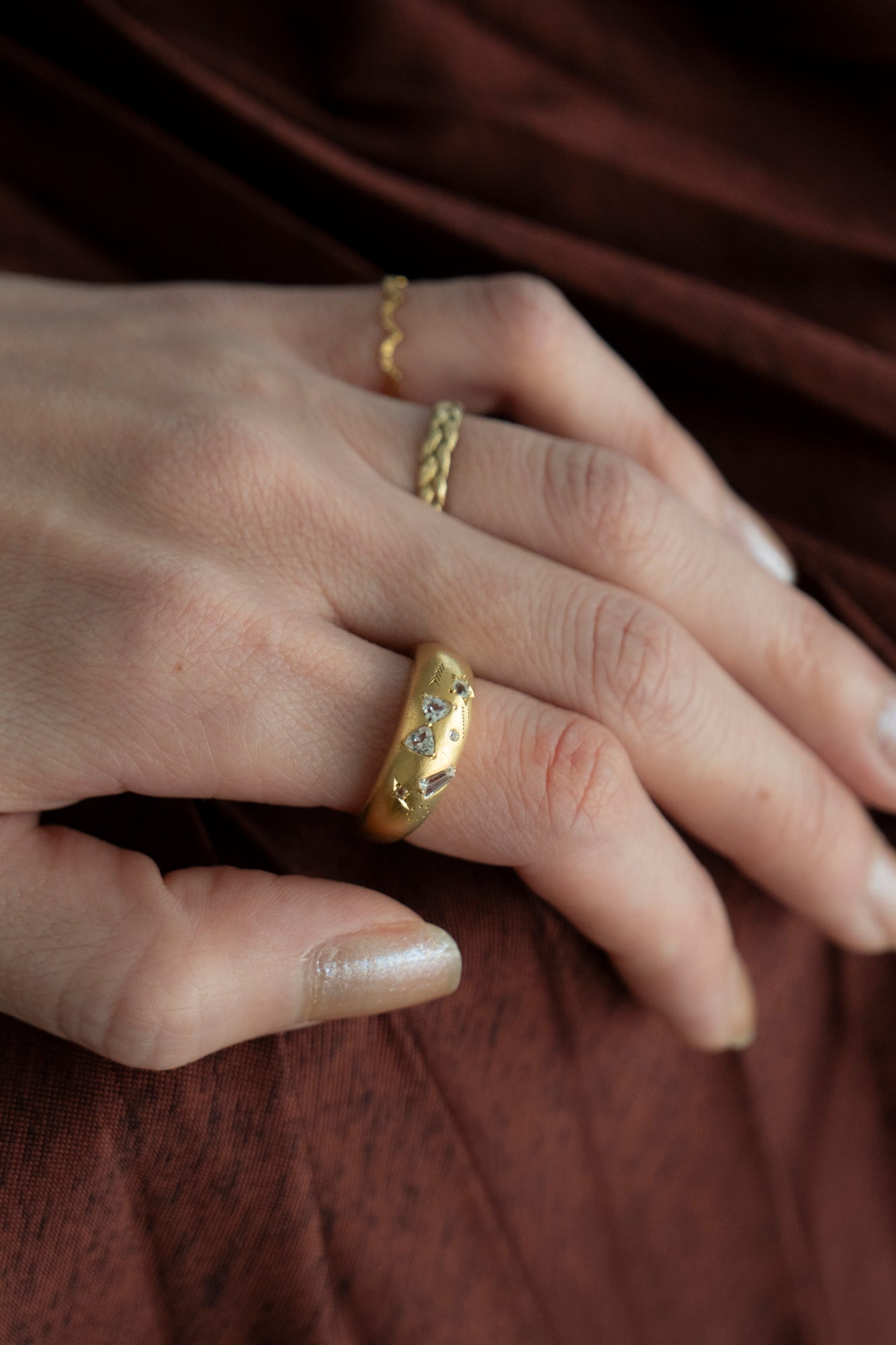 bohem × patchouli written in the stars collection white topaz ring A