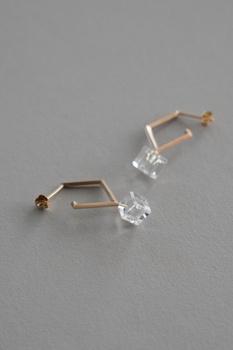 jaren Dia shaped earrings quartz /K10