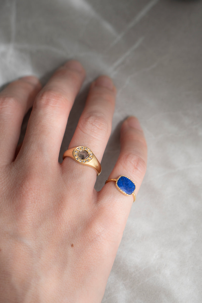 LiniE BORDERLESS PINKY RING AIR lapis lazuli /K18