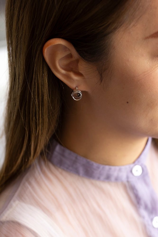 mocco Hoop quartz pierce /Silver