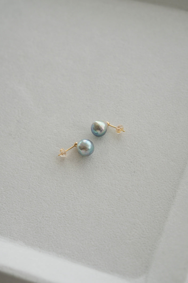 MINIMUMNUTS AKOYA baroque pearl pair pierce Akoya pearl pair pierce/K18