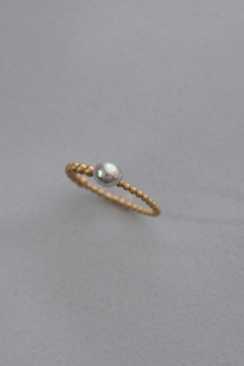 MINIMUMNUTS Dots Akoya Pearl Ring /K18