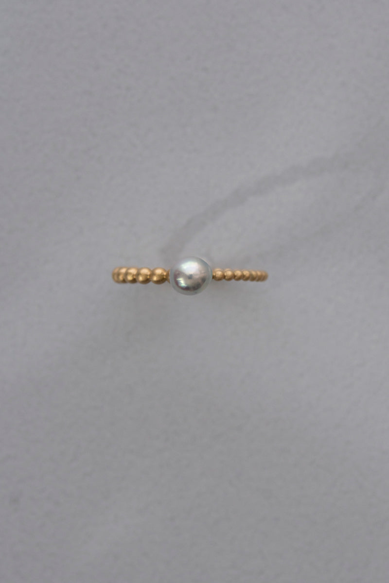 MINIMUMNUTS Dots Akoya Pearl Ring /K18