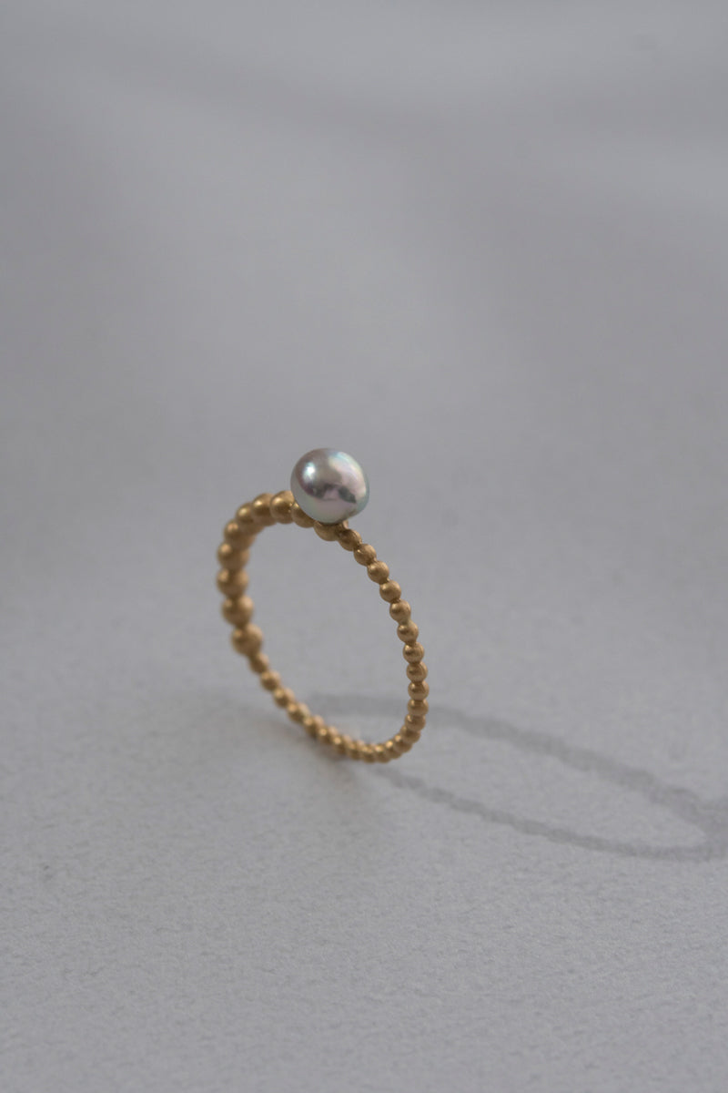 MINIMUMNUTS Dots Akoya Pearl Ring /K18