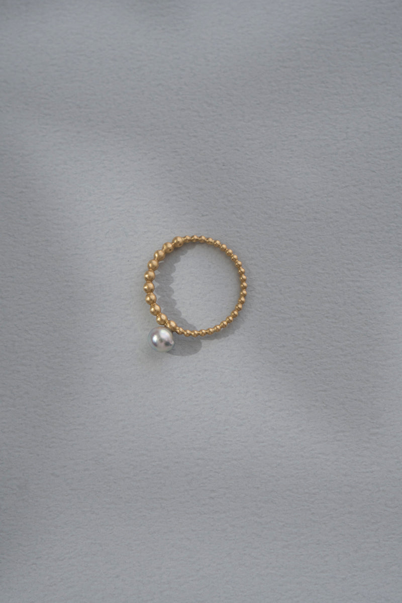 MINIMUMNUTS Dots Akoya Pearl Ring /K18