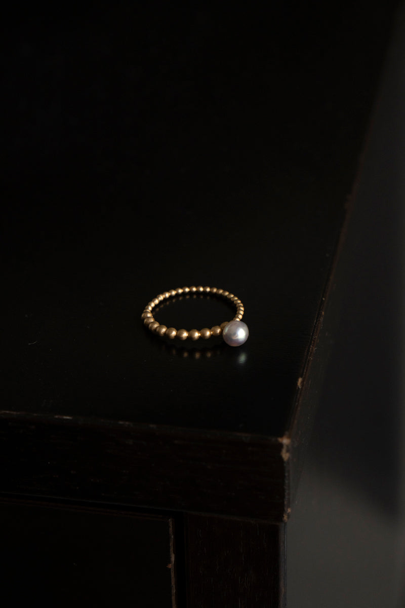 MINIMUMNUTS Dots Akoya Pearl Ring /K18