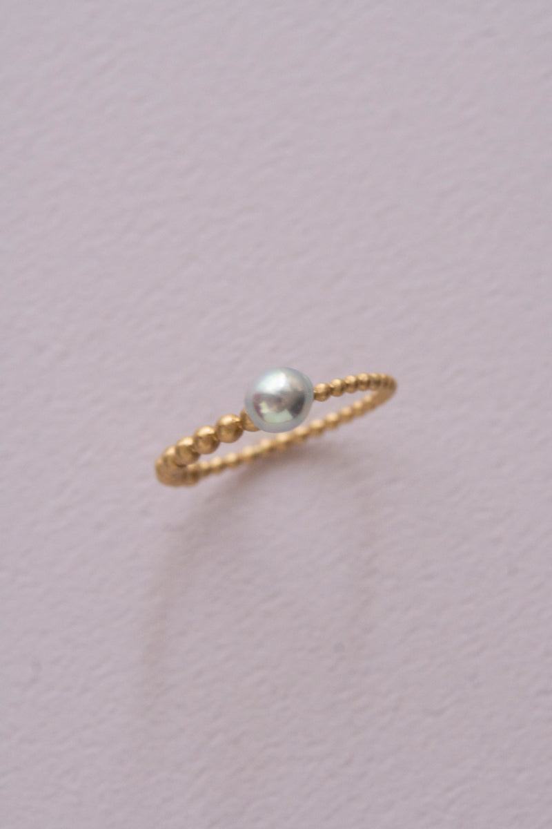 MINIMUMNUTS Dots Akoya Pearl Ring /K18