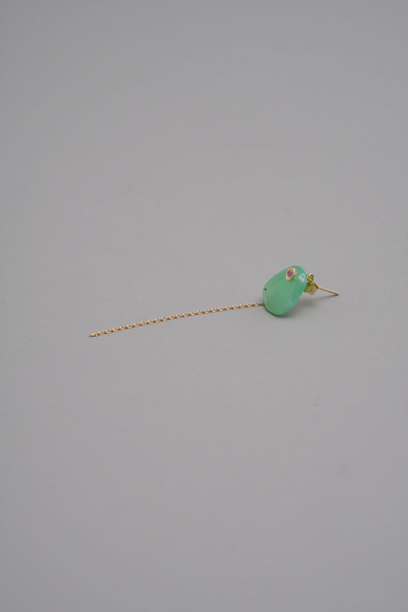 MONAKAjewellery flat chrysoprase pierce Chrysoprase pierce/K18