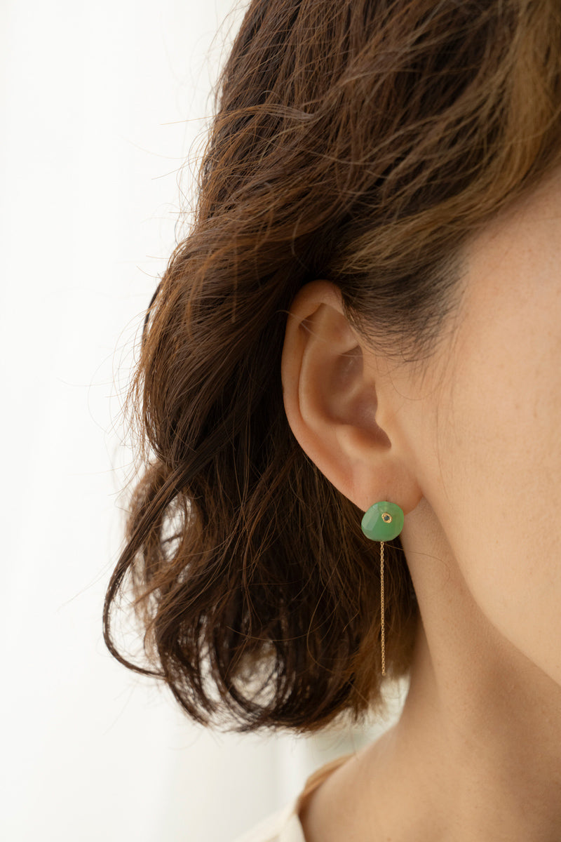 MONAKAjewellery flat chrysoprase pierce Chrysoprase pierce/K18