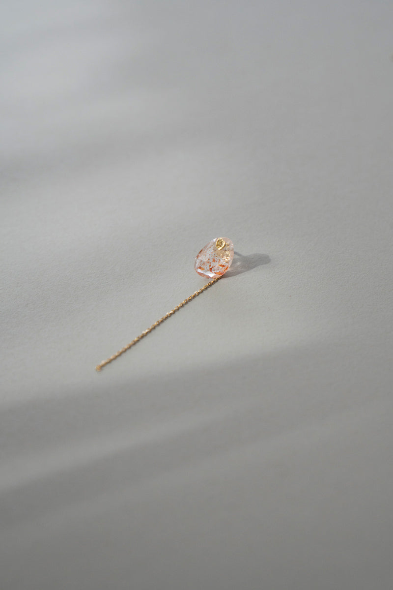 MONAKAjewellery flat Sunstone pierce /K18