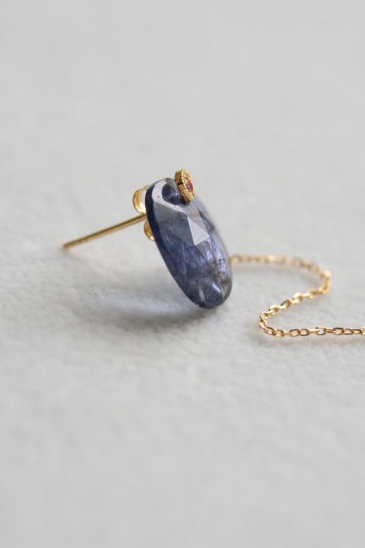 MONAKAjewellery flat tanzanite pierce Tanzanite pierce/K18