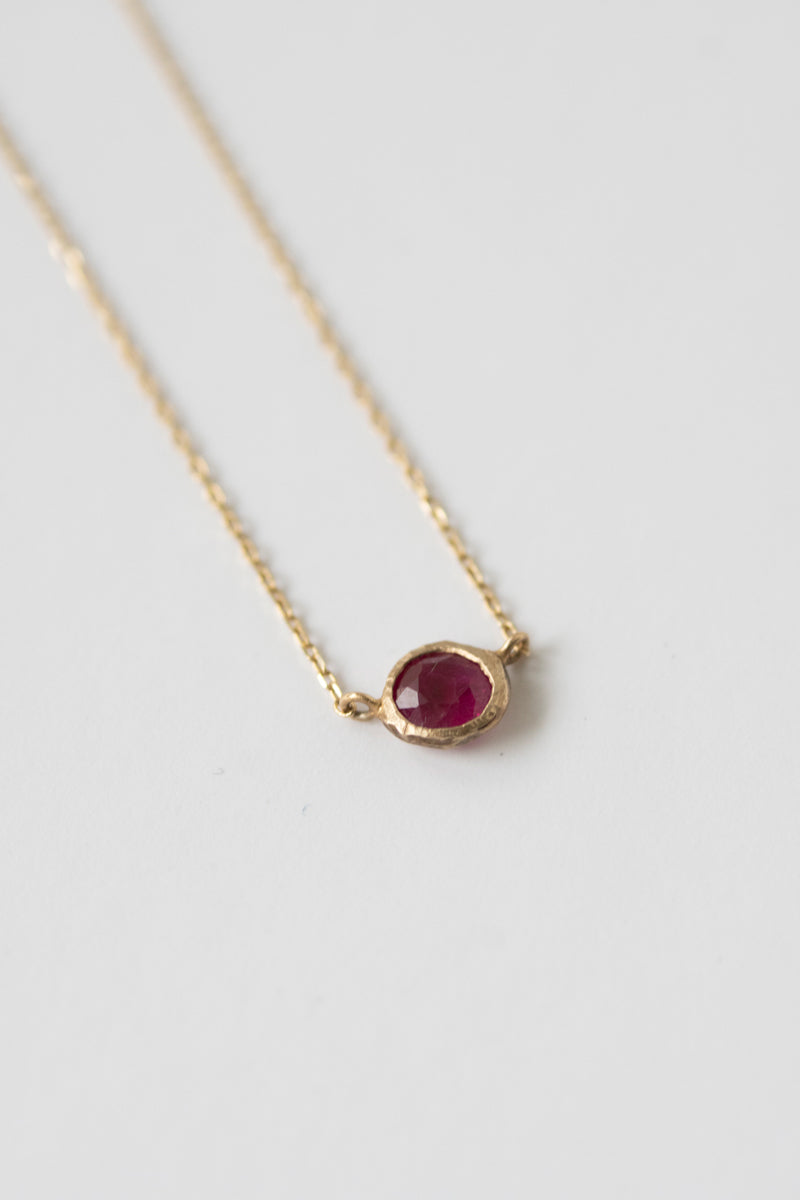 MONAKA jewellery Rough collet Ruby Necklace /K10