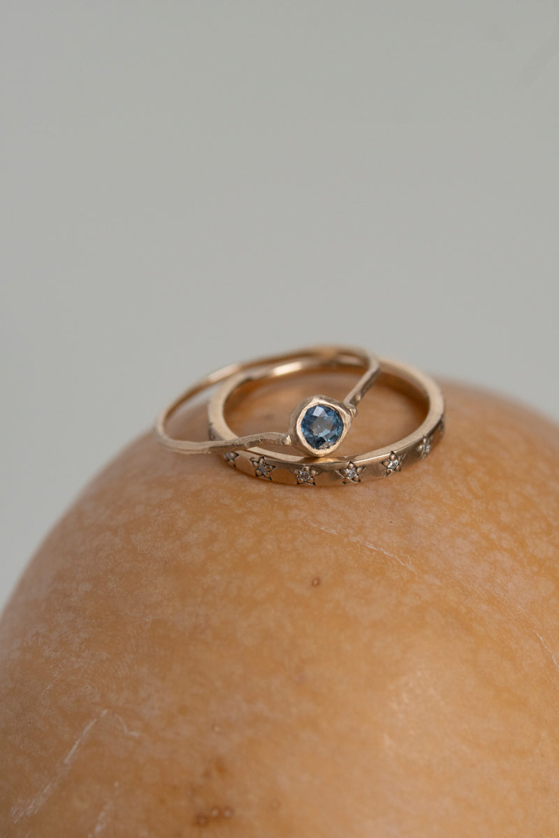 MONAKA jewellery Rough collet Blue Sapphire Ring /K10