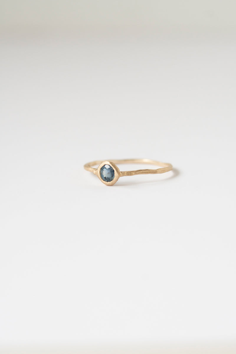 MONAKA jewellery Rough collet Blue Sapphire Ring /K10