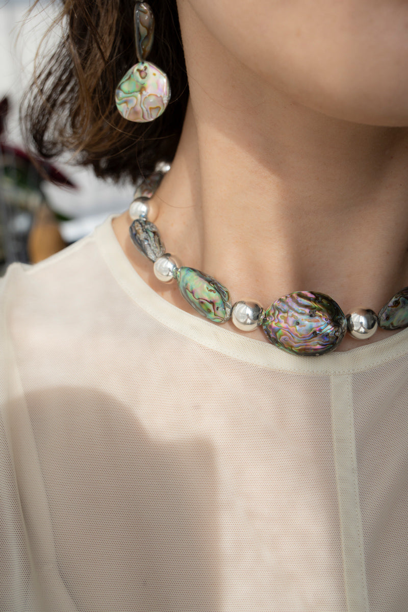 patchouli special order PALA Abalone shell necklace /SV 