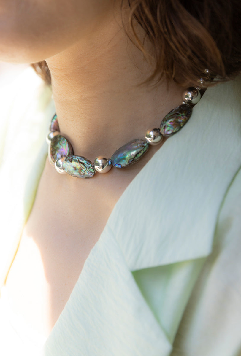 patchouli special order PALA Abalone shell necklace /SV 