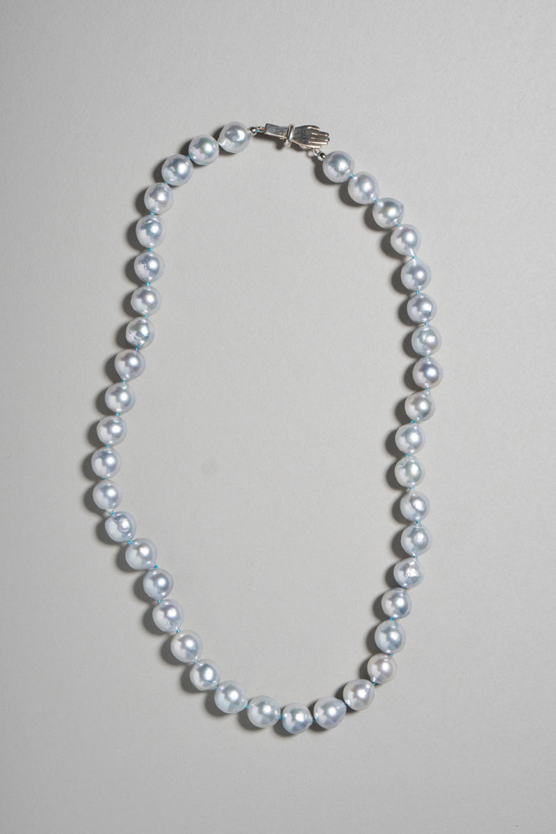 PALA Hand end natural AKOYA pearl all knotted necklace /K10