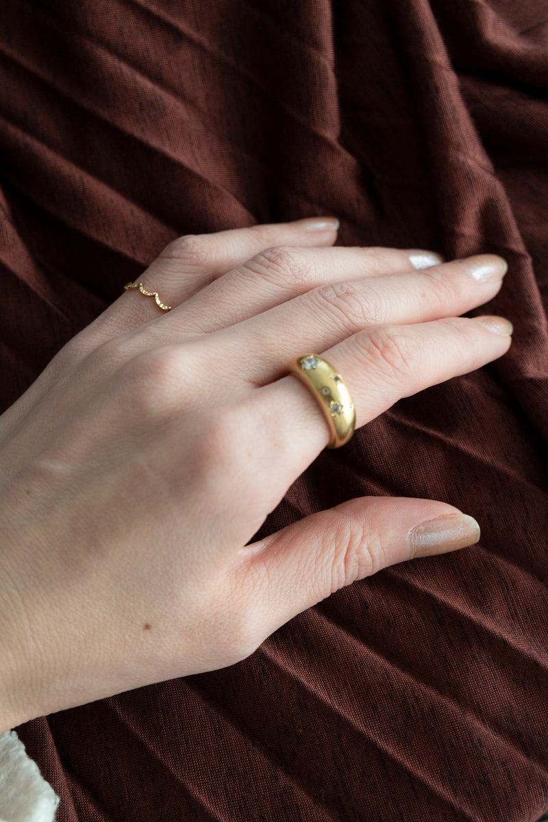 bohem × patchouli written in the stars collection white topaz ring C