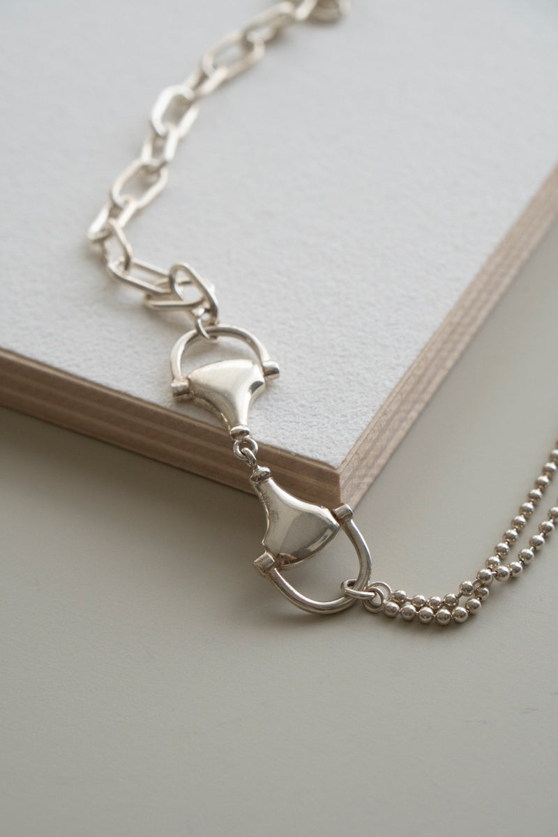 POLYTERON Chain long necklace /Silver