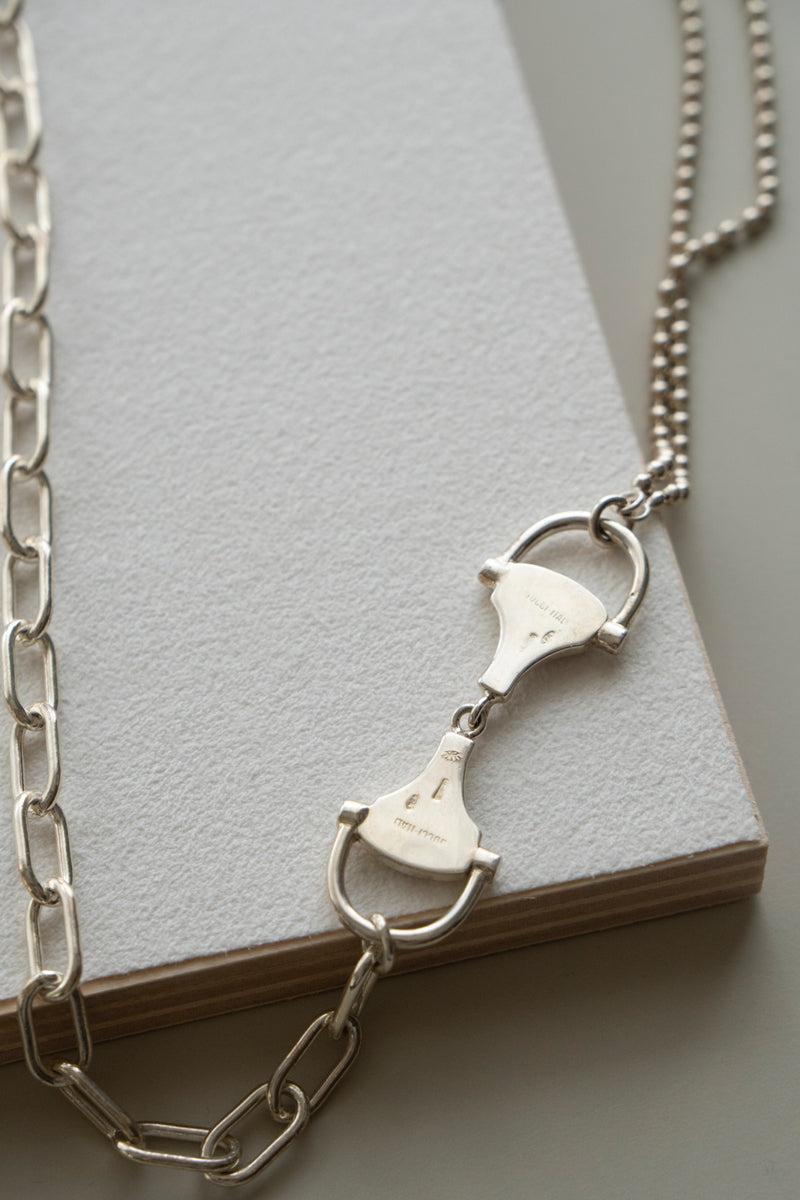 POLYTERON Chain long necklace /Silver