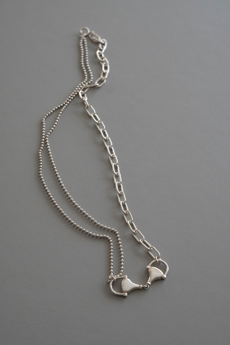 POLYTERON Chain long necklace /Silver