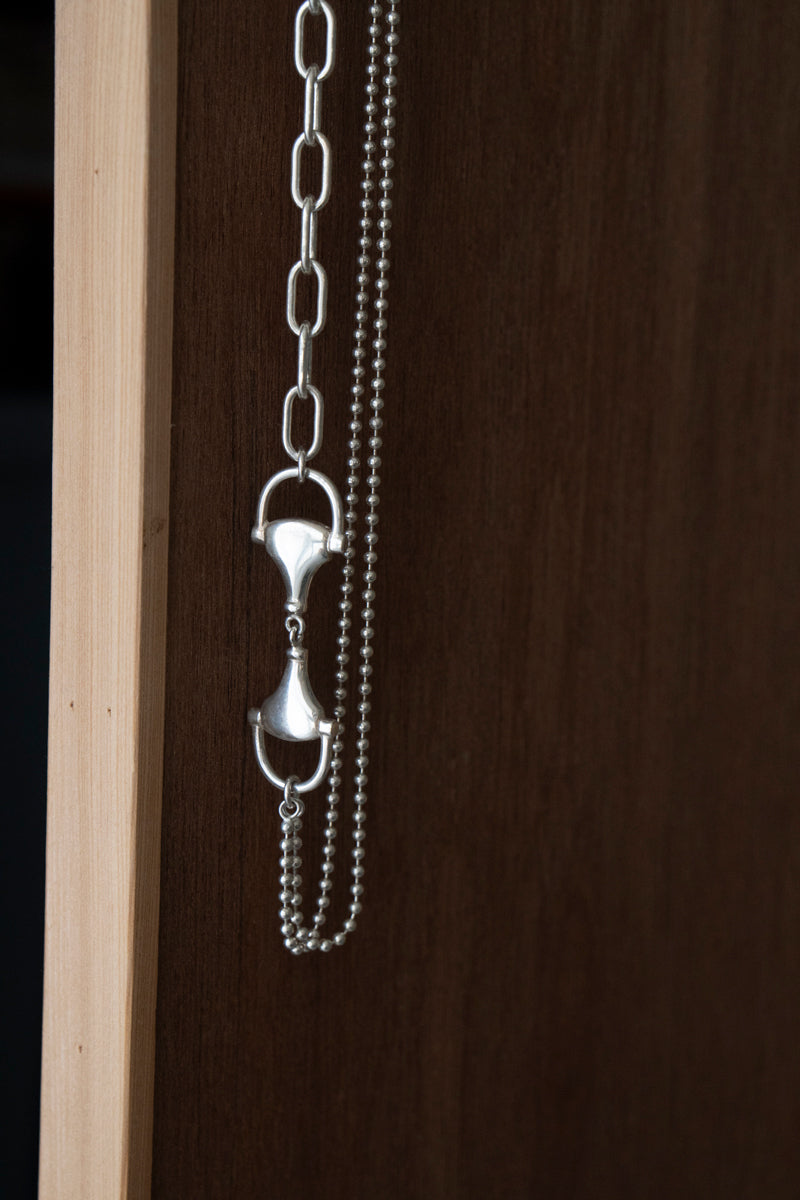 POLYTERON Chain long necklace /Silver