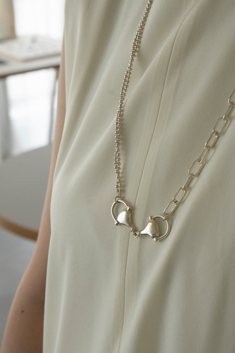 POLYTERON Chain long necklace /Silver