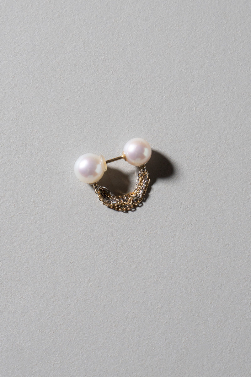 simmon Pearl fringe hoop pierced earring フリンジフープ
