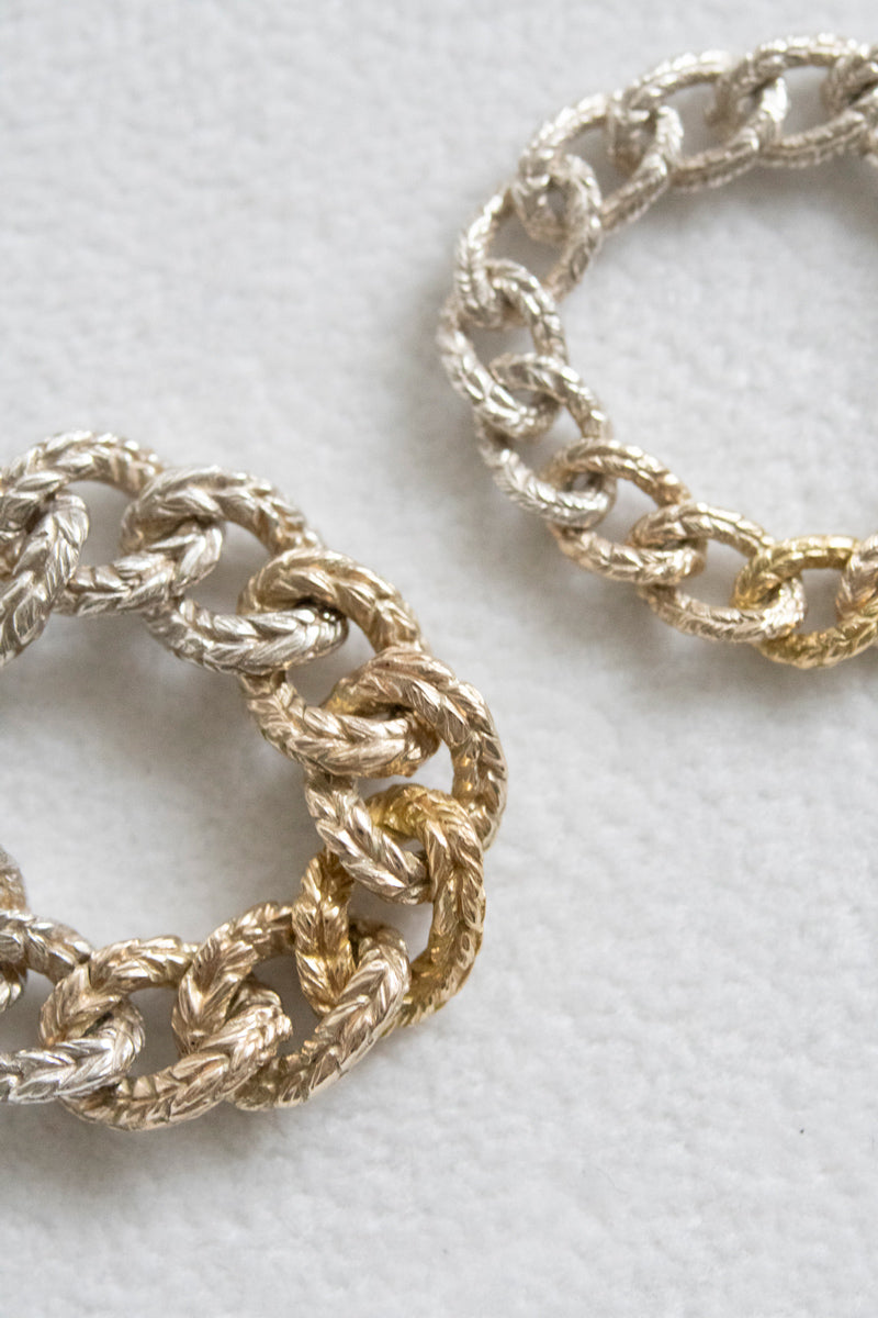 simmon Knit Chain Ring Wide Aurora /SV&K10&K18