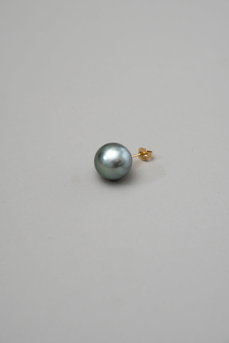 simmon Seta Black South Sea Pearl Pierced Earrings /K18